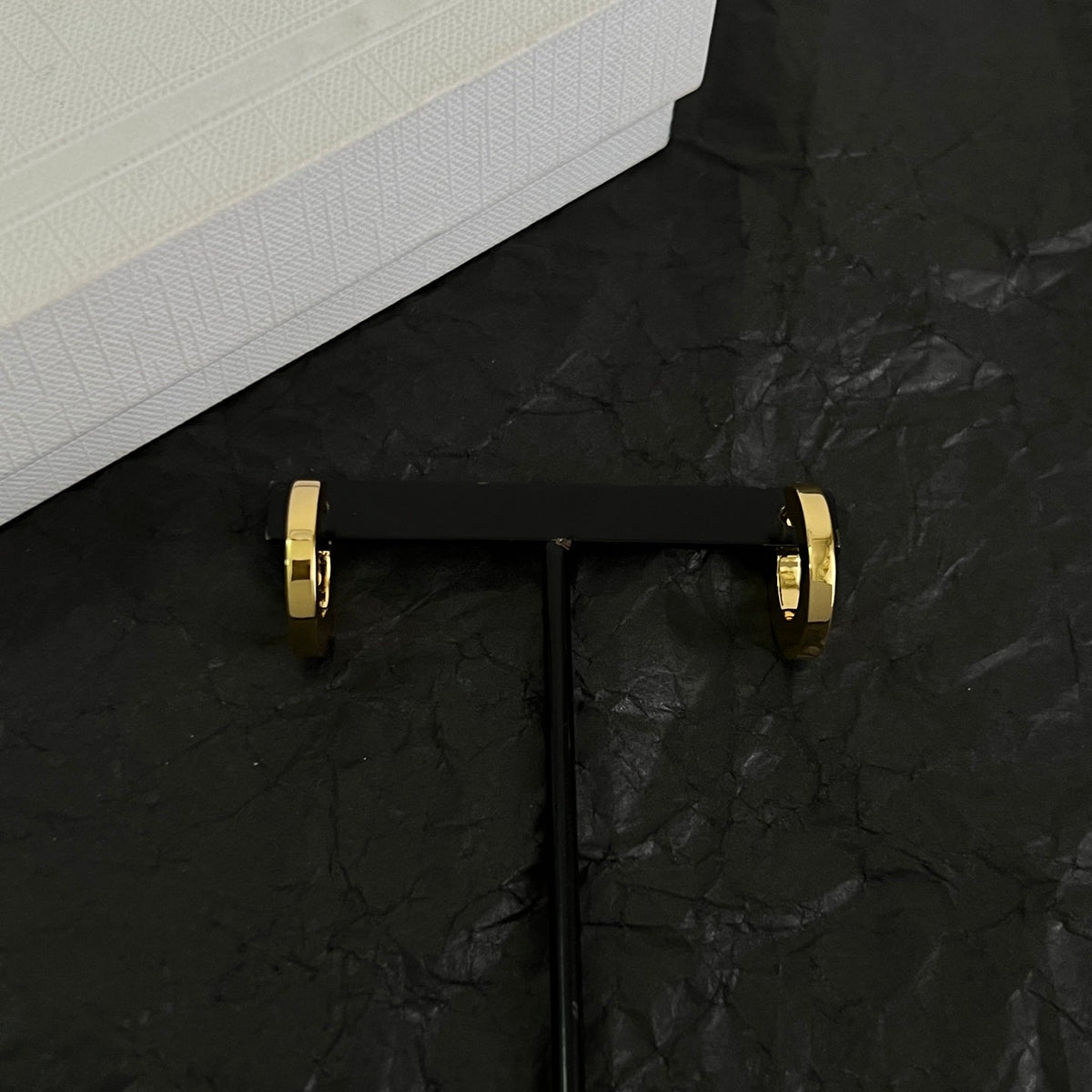 Martin Graham earrings in polished metal-tone – side detail