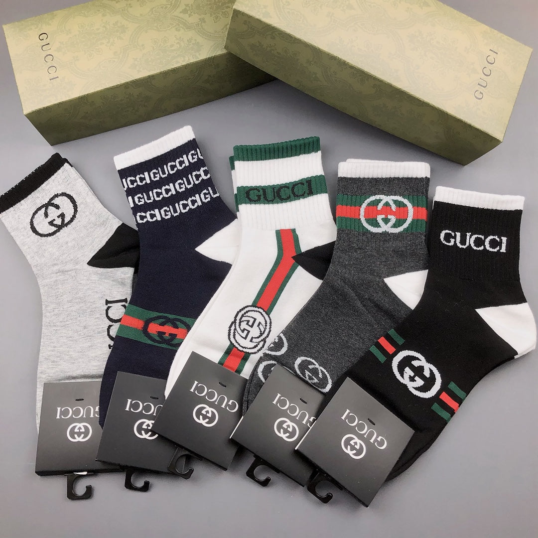 Gucci Classic Crew Socks - 5-Pair Box