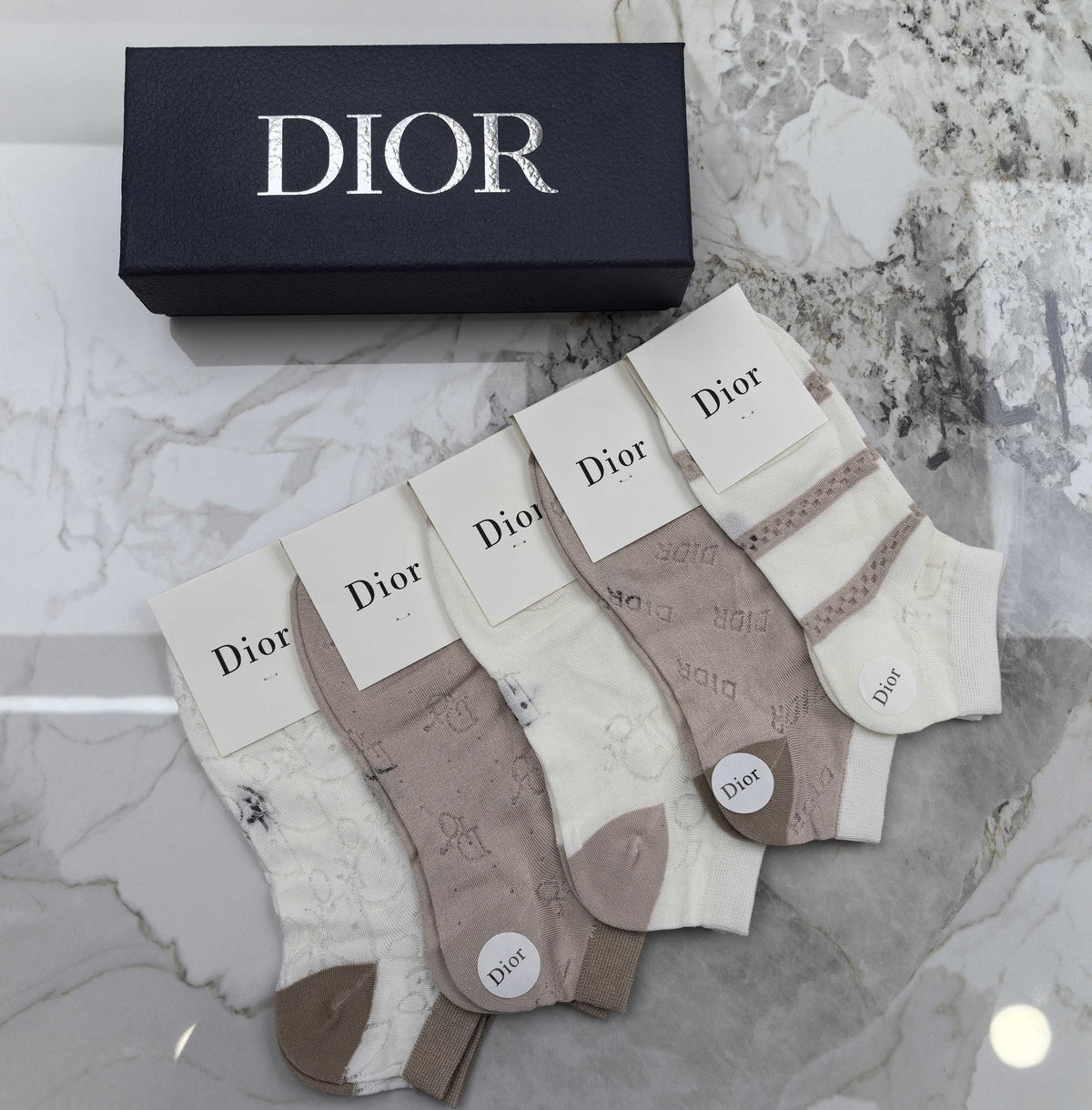 Dior No-Show Socks - 5-Pair Set