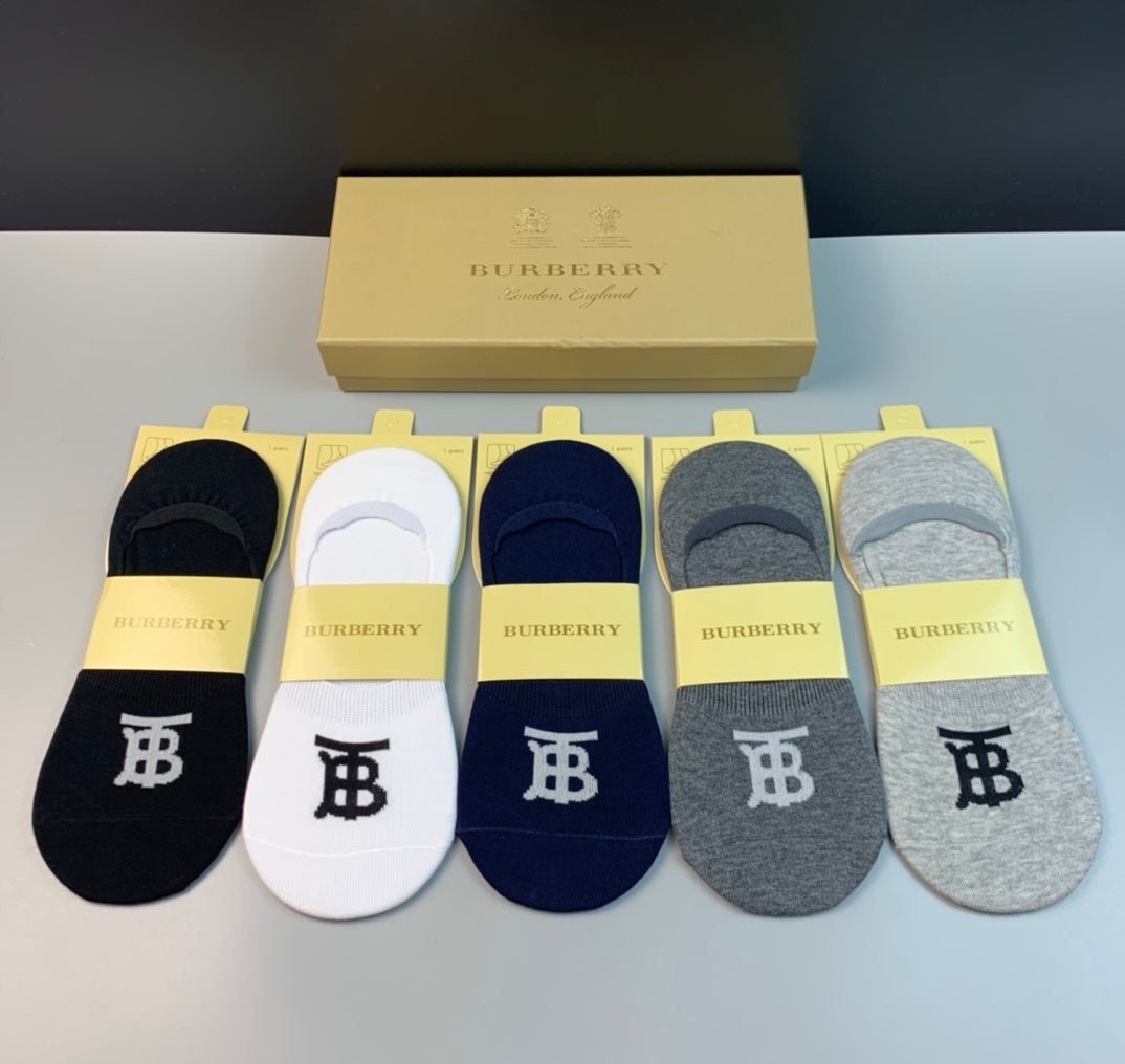 Burberry Bold Initial No-Show Socks - 5-Pair Set