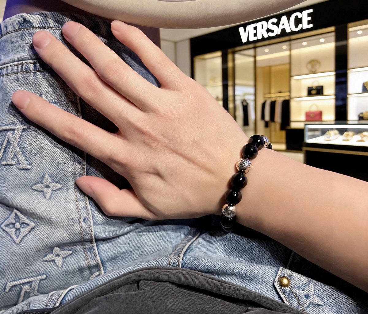 Martin Graham bracelet in polished metal-tone – side detail