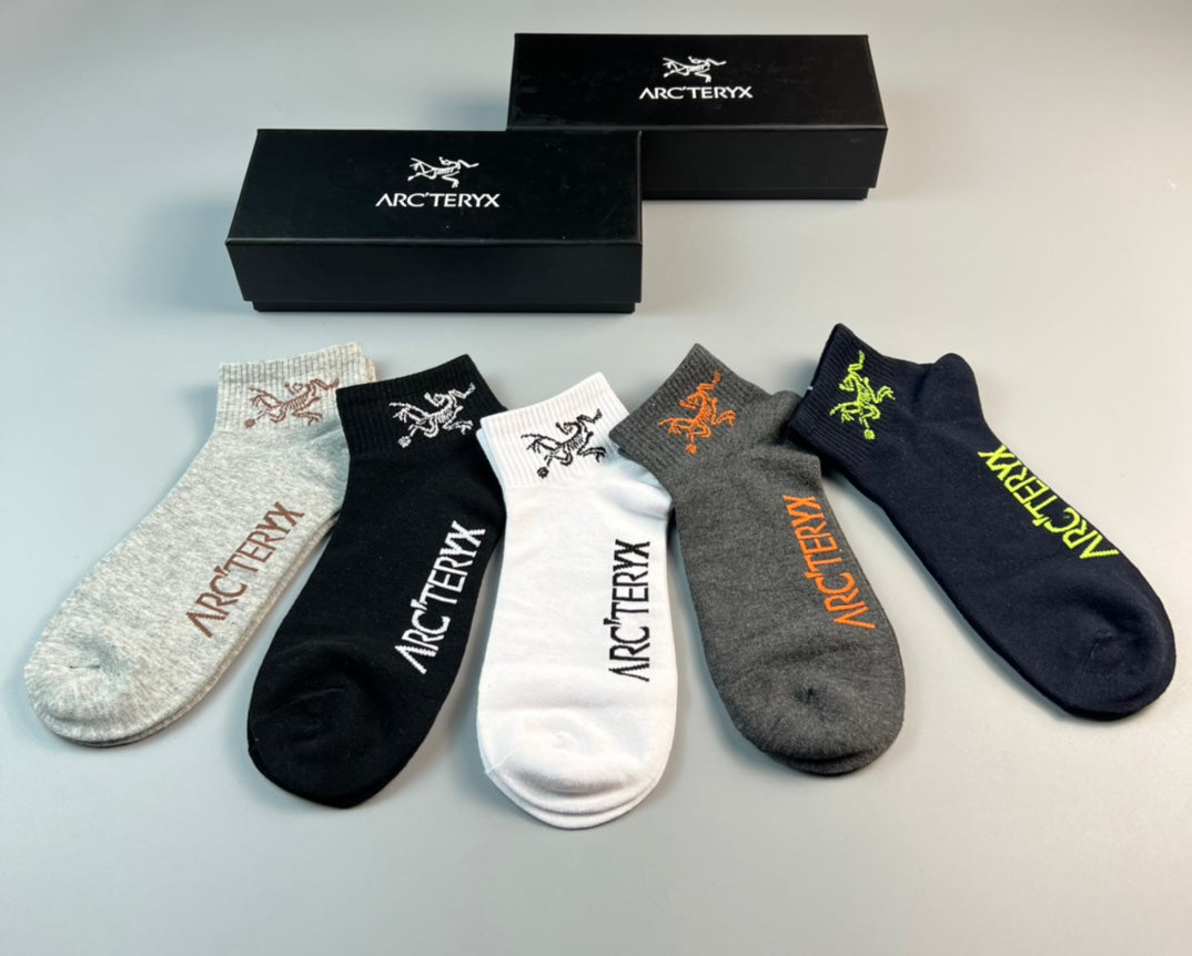 Arc'teryx Colourful Bird And Wordmark Ankle Socks - 5-Pair Set