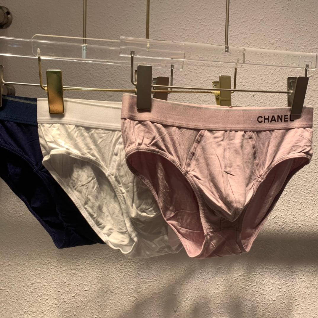 Chanel Odell Simple Contrast Waistbands Men's Briefs - 3-Piece Box