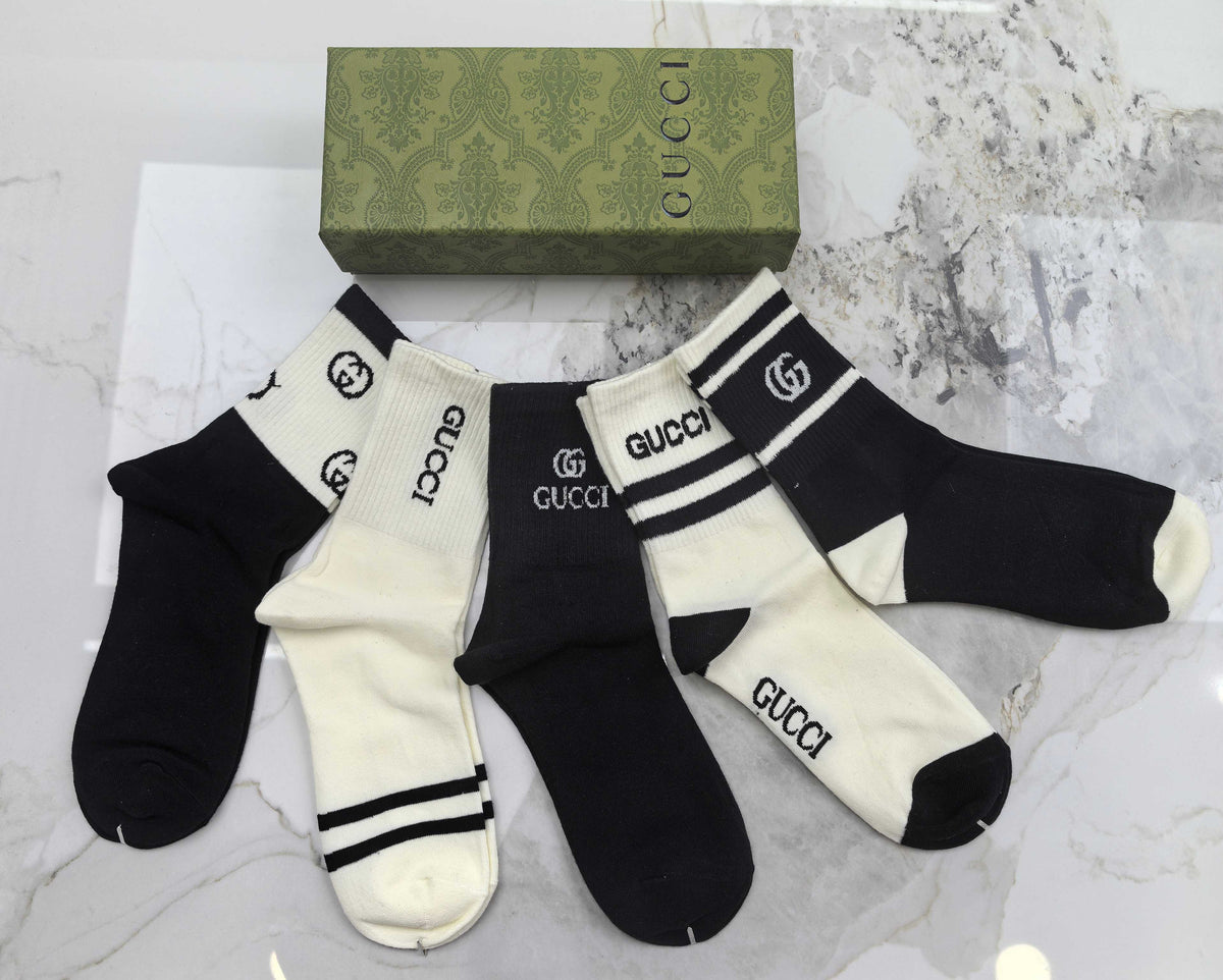 Gucci Cotton Crew Socks - 5-Pair Set
