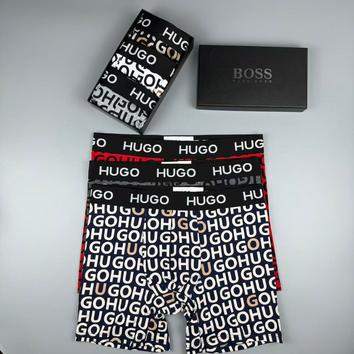 Boss Cotton Men's Boxer Briefs - 3-Piece Box