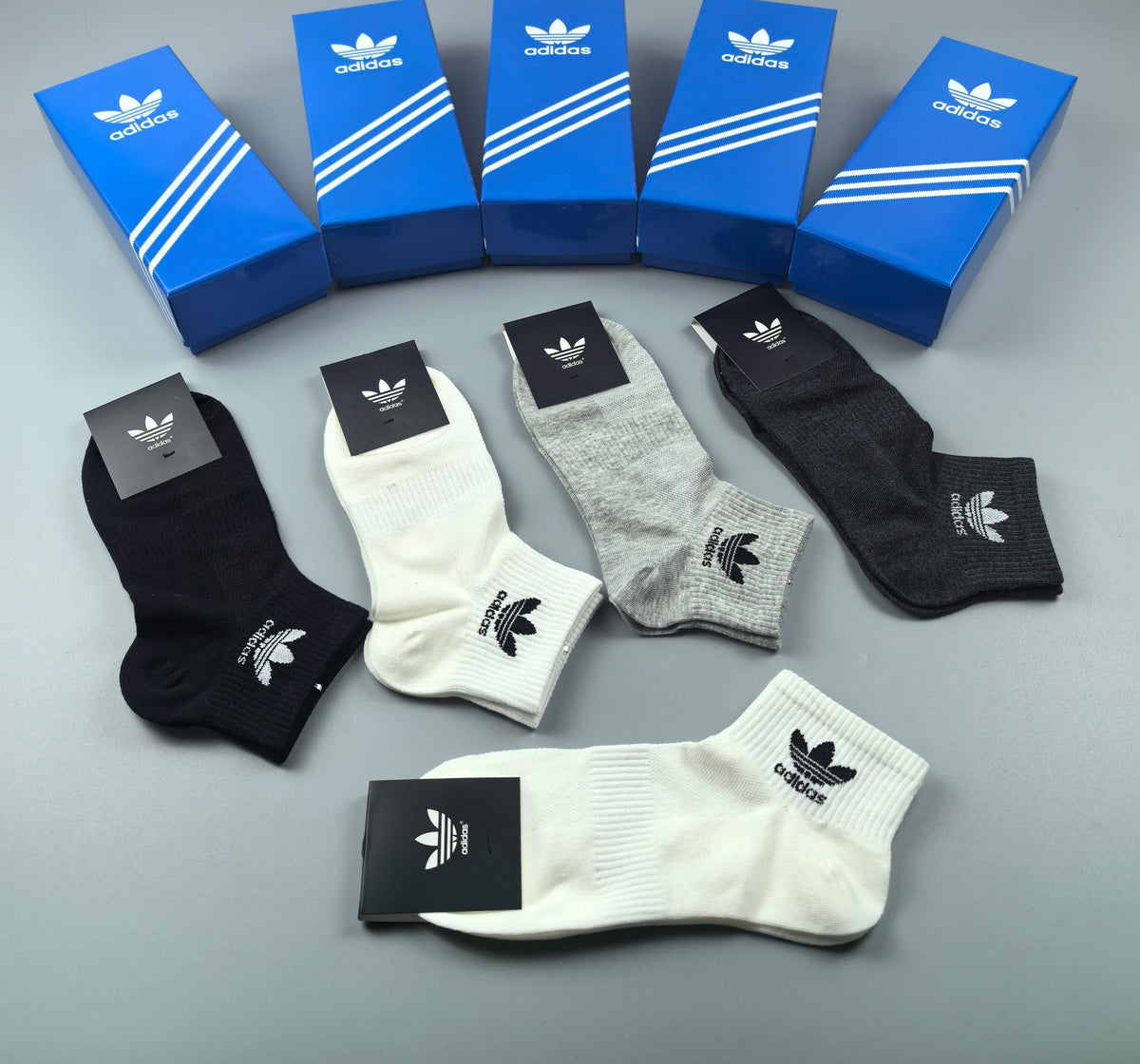 Adidas Cotton Socks - 5-Pair Set