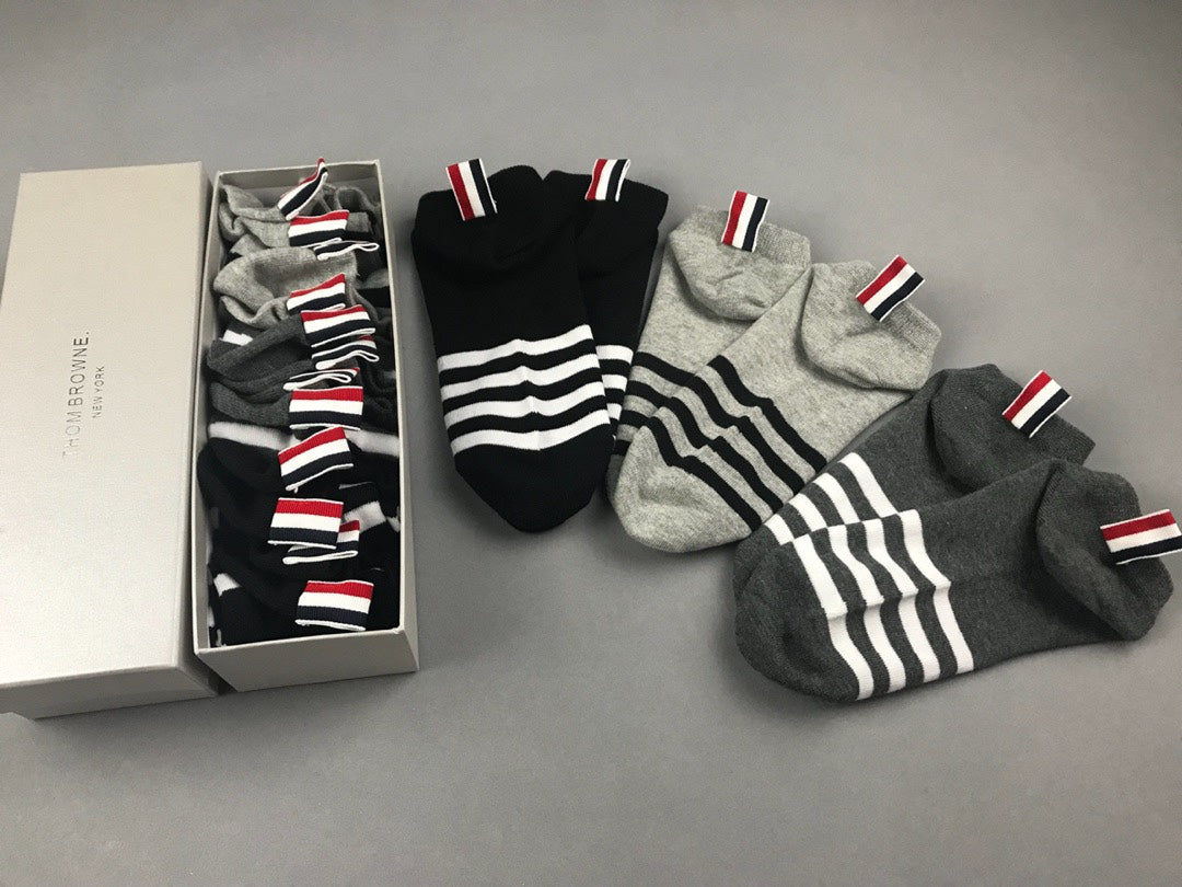 Thom Browne Cotton Crew Socks - 5-Pair Set