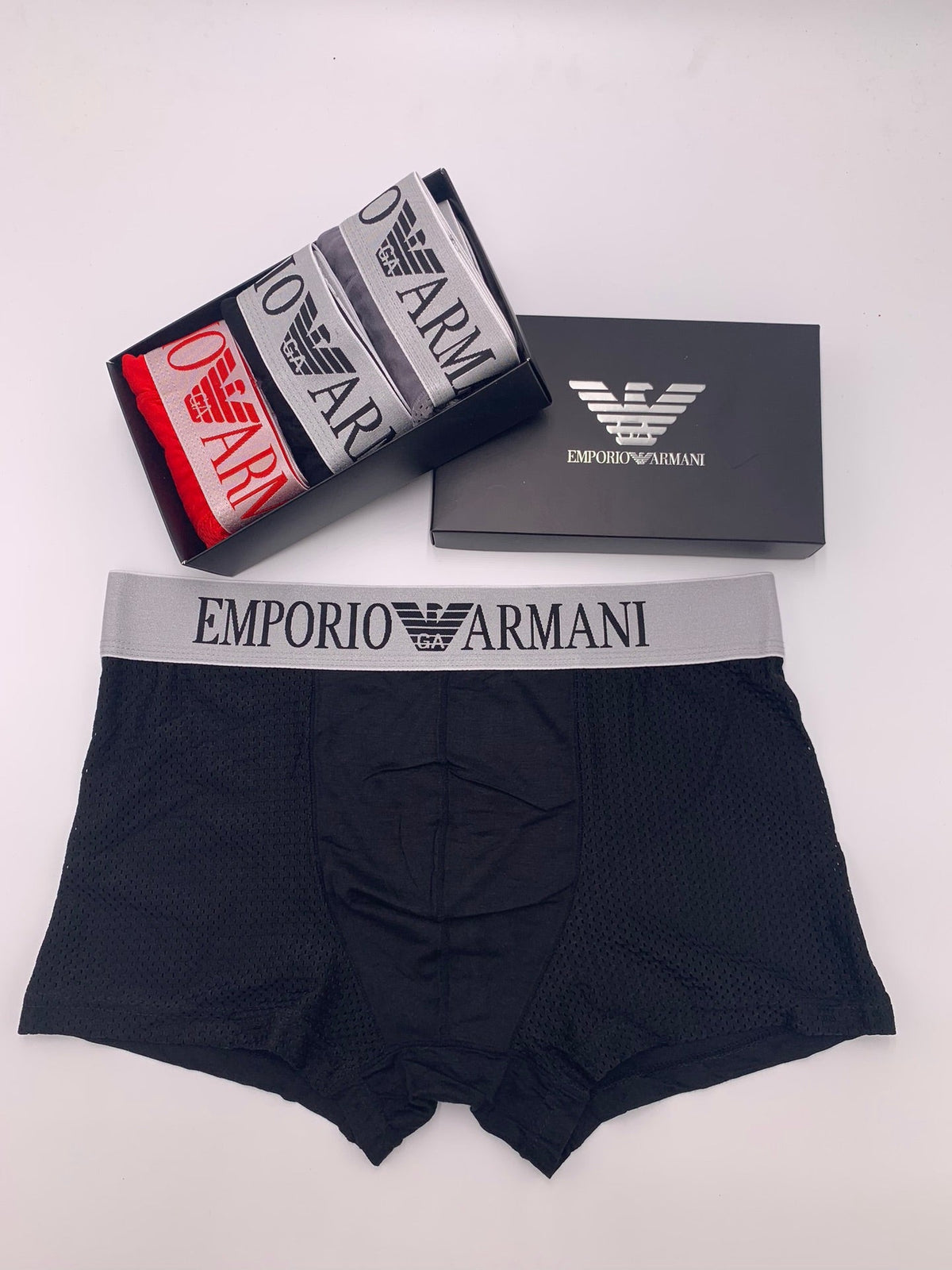 Emporio Armani Modal Visible All-Over Pattern And Logo Details Men's Boxer Briefs