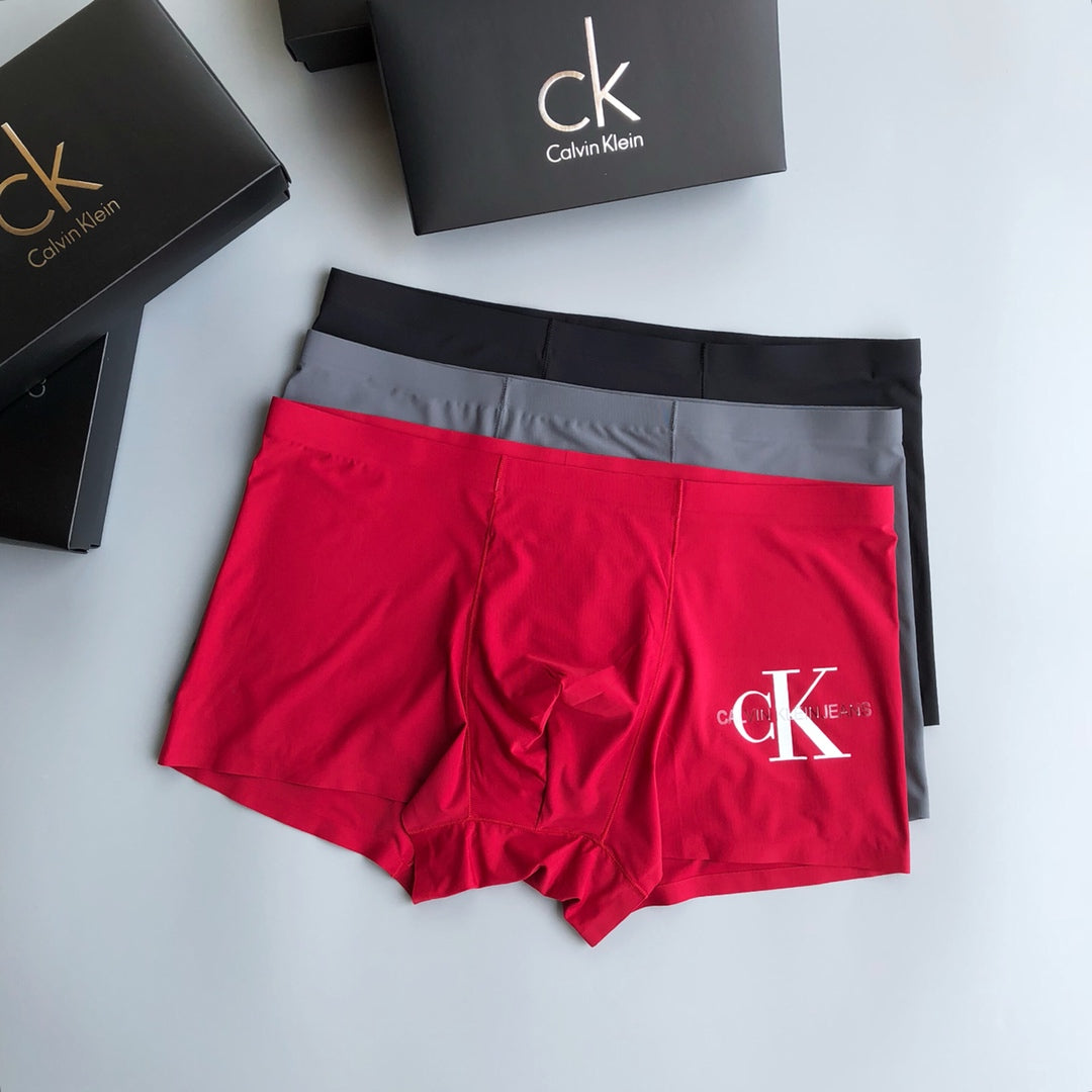 Calvin Klein Visible All-Over Pattern And Logo Details Men's Boxer Briefs - 3-Piece Box