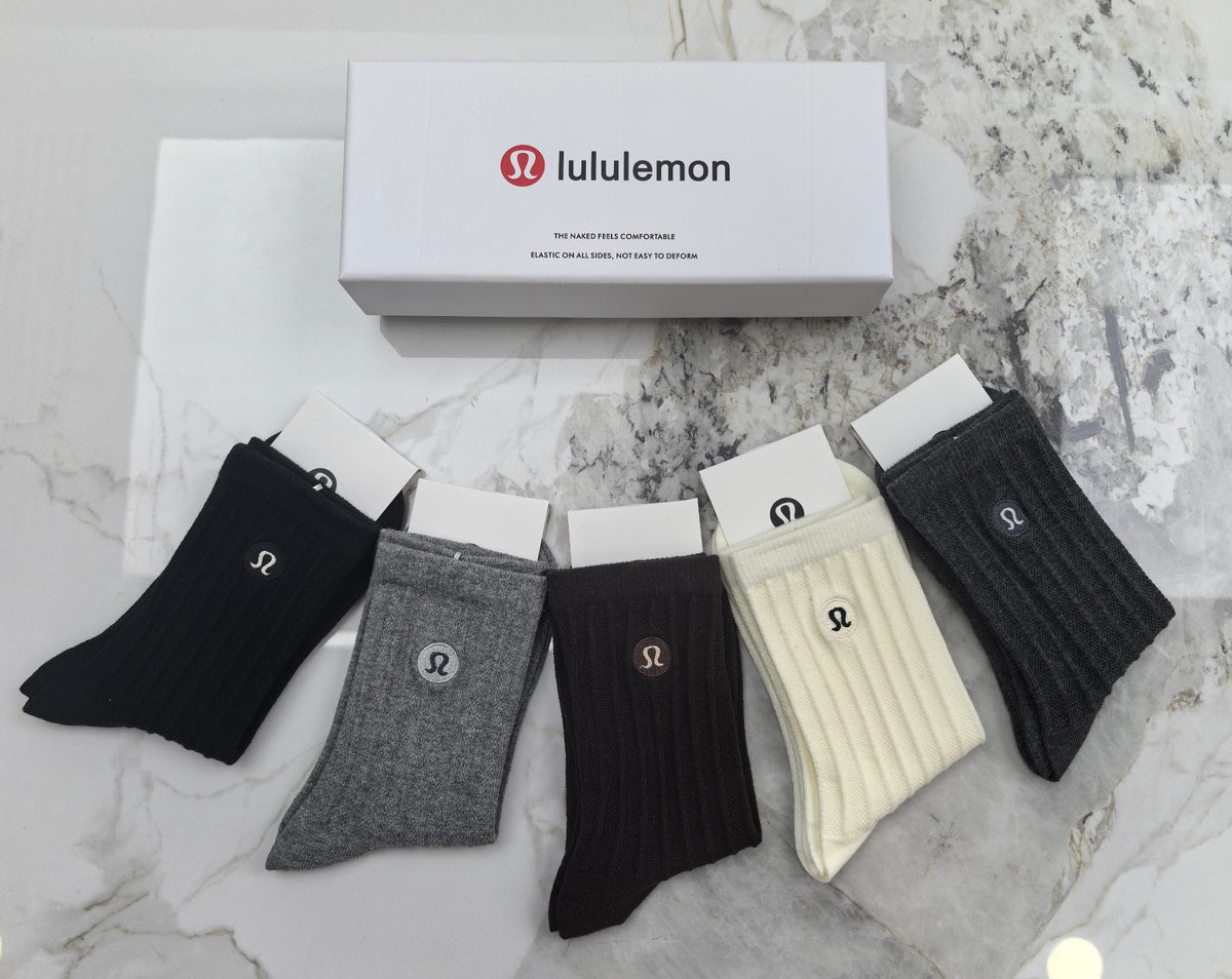 Lululemon Combed Cotton Crew Socks - 5-Pair Set
