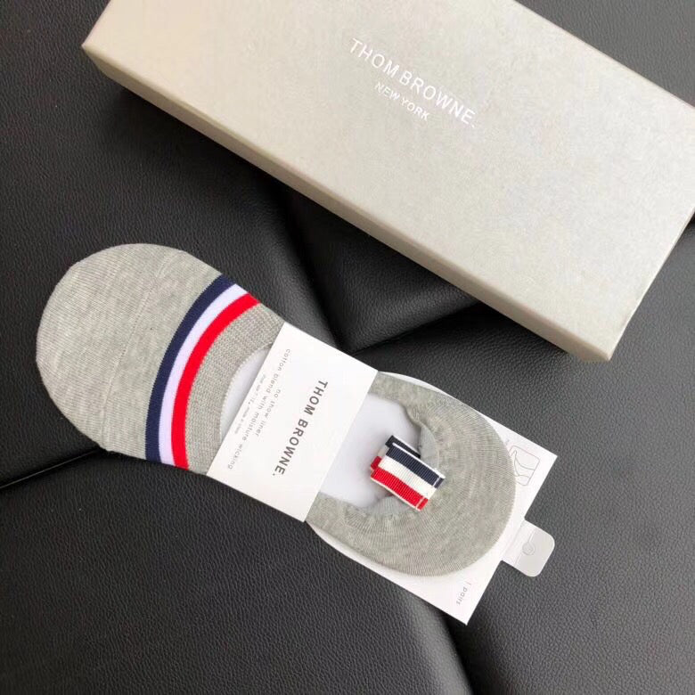 Thom Browne Cotton Visible Logo, Stripe Or Motif Details Crew Socks - 5-Pair Set