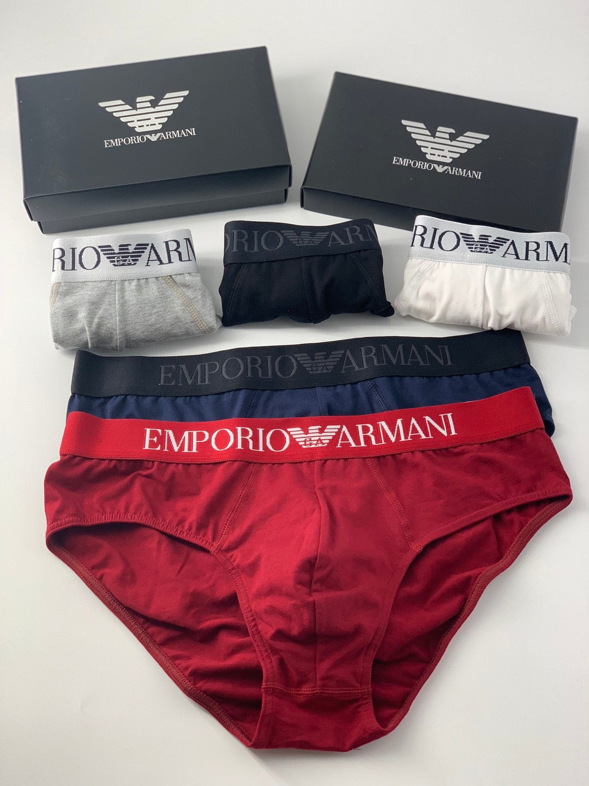 Emporio Armani Cotton Contrast Waistbands And Understated Front Branding Men's Briefs - 3-Piece Box