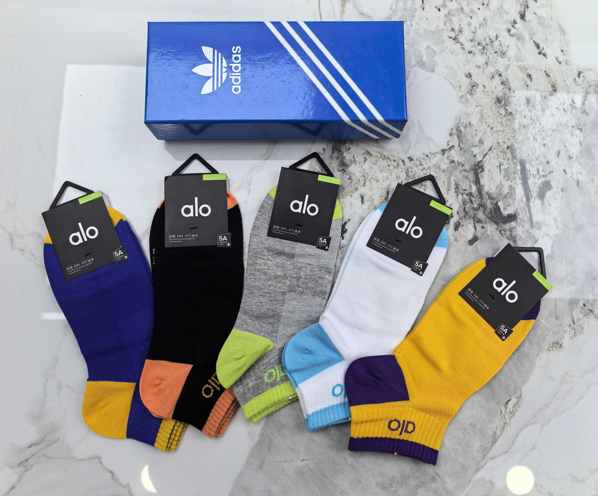 Alo Cotton No-Show Socks - 5-Pair Set