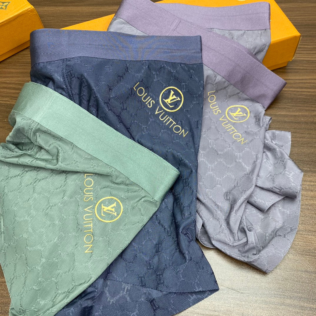Louis Vuitton Textured Men's Trunk Underwear - 3-Piece Box