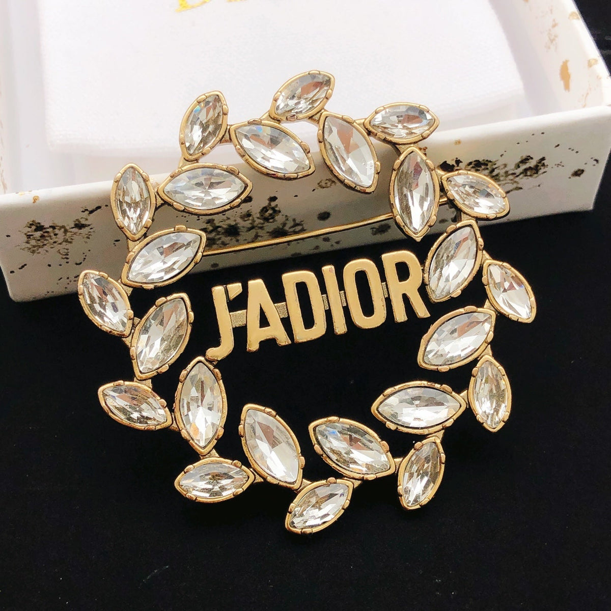 Martin Graham brooch in polished metal-tone – side detail