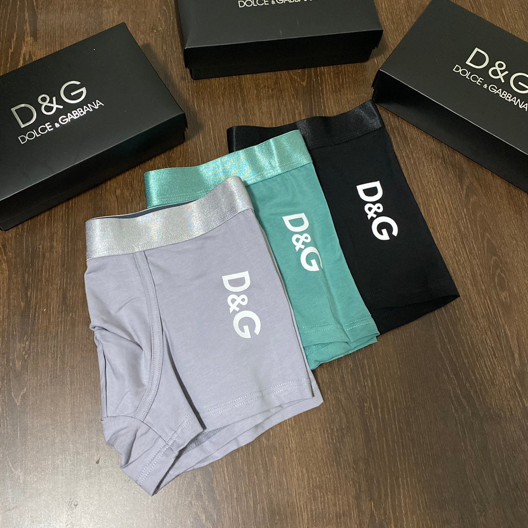 Dolce & Gabbana Clean Wordmark Men's Boxer Briefs - 3-Piece Box