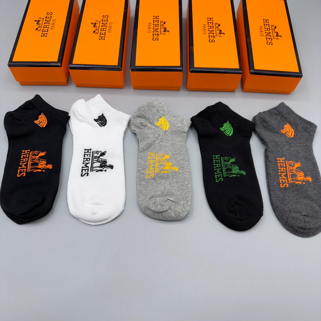 Hermes Short Socks - 5-Pair Set