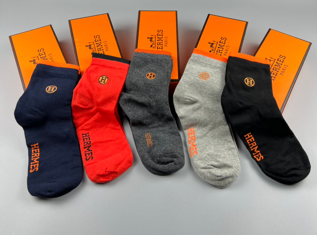 Hermes Colour Mix Crew Socks - 5-Pair Box