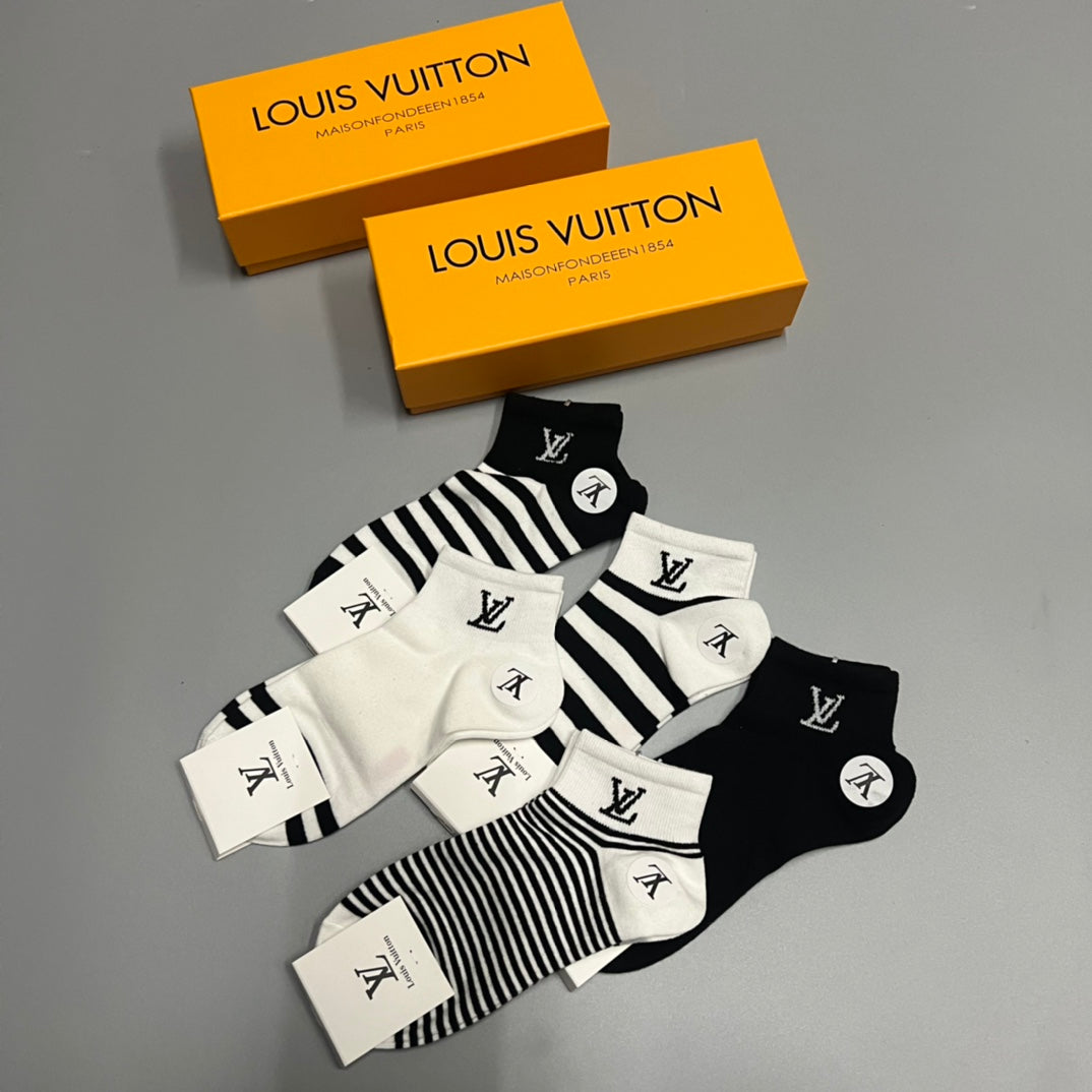 Louis Vuitton Massage Short Socks – 5-Pair Pack