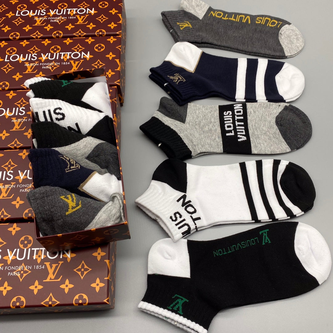 Louis Vuitton Mixed-Design Ankle Socks - Box of 5 Pairs
