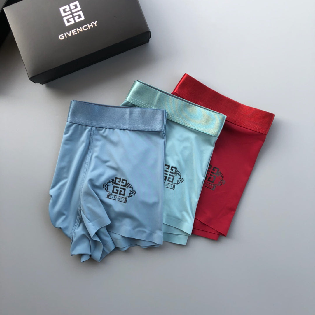 Givenchy Contrast Waistbands And Understated Front Branding Men's Boxer Briefs - 3-Piece Box
