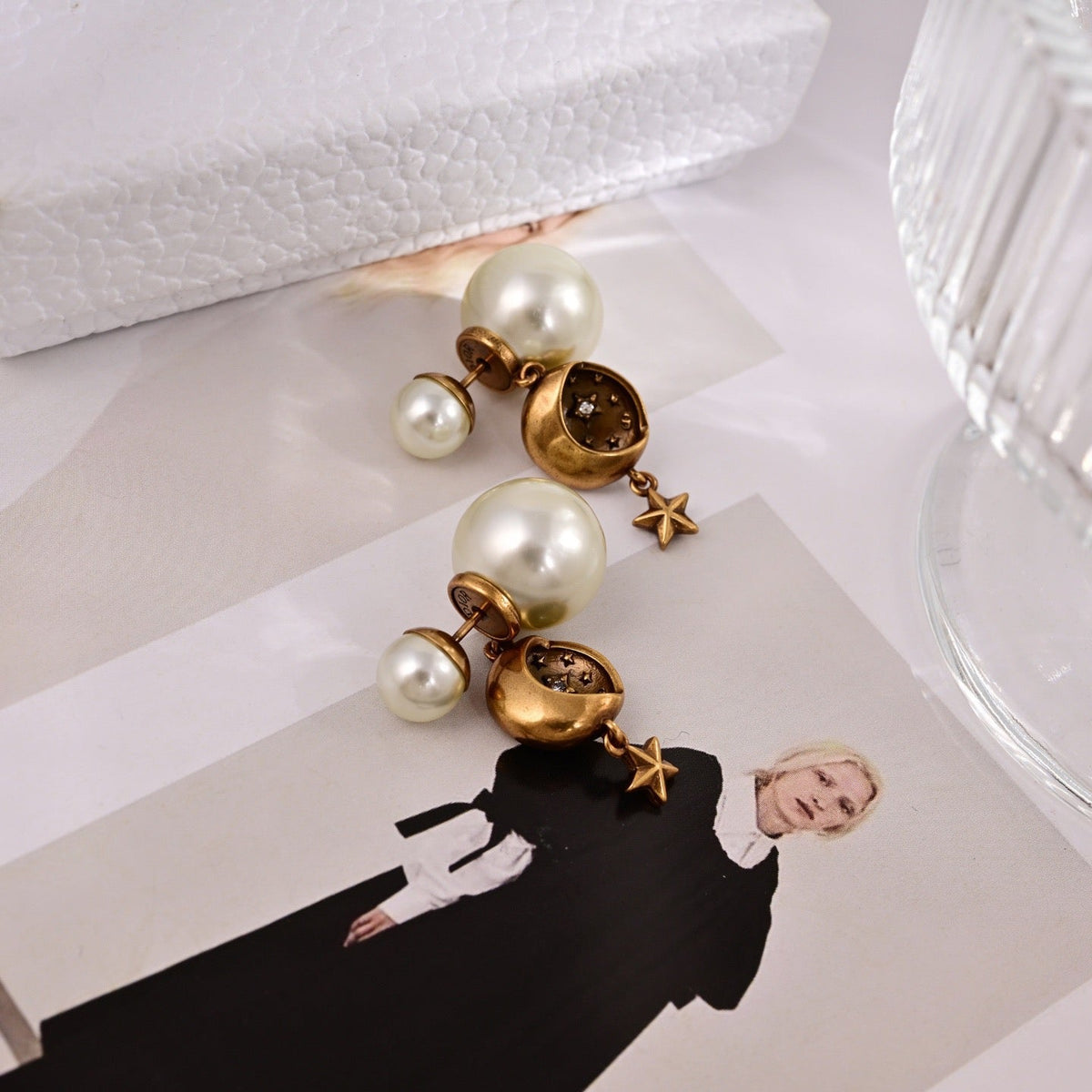 Martin Graham earrings in polished metal-tone – side detail