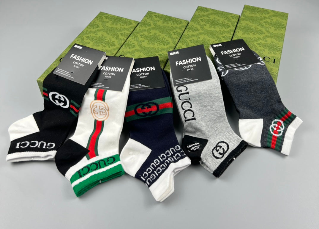 Gucci Cotton Breathable Socks – 5-Pair Pack