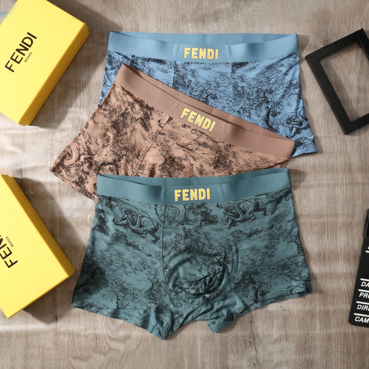 Fendi Modal-Blend Printed Men's Underwear - 3-Piece Box
