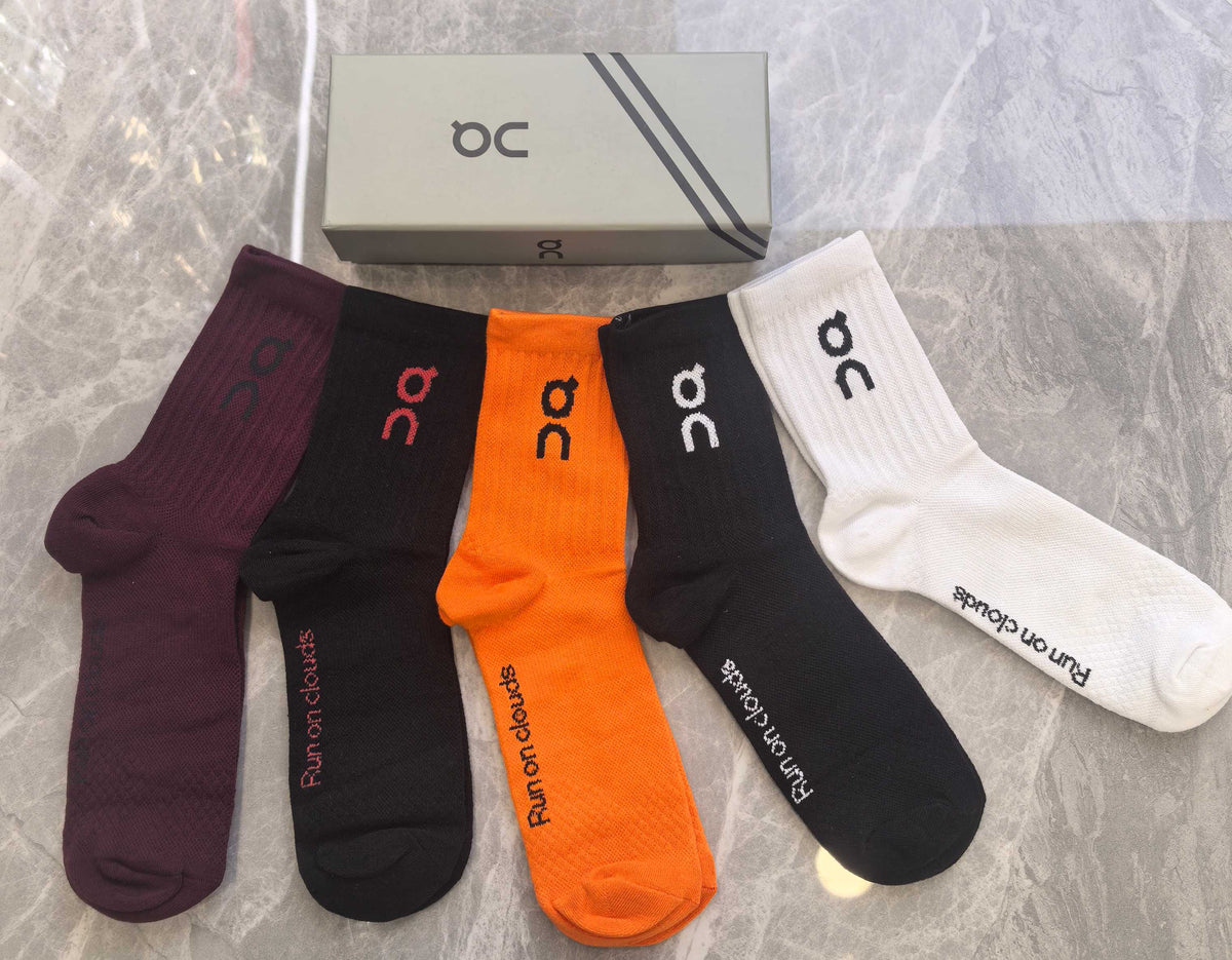 On Contrast Logo Crew Socks - 5-Pair Set