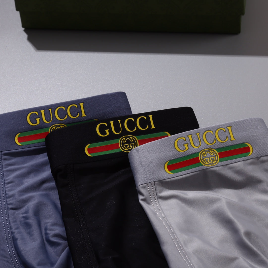 Gucci Red-And-Green Logo Men's Boxer Briefs - 3-Piece Box