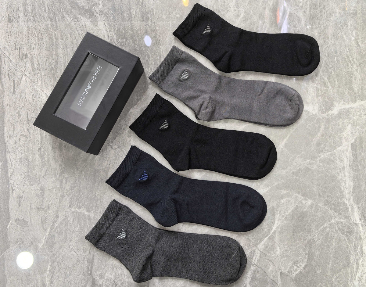 Emporio Armani Modal Blend Crew Socks - 5-Pair Set