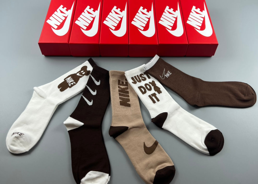 Nike Earth-Tone Graphic Crew Socks - Assorted Set