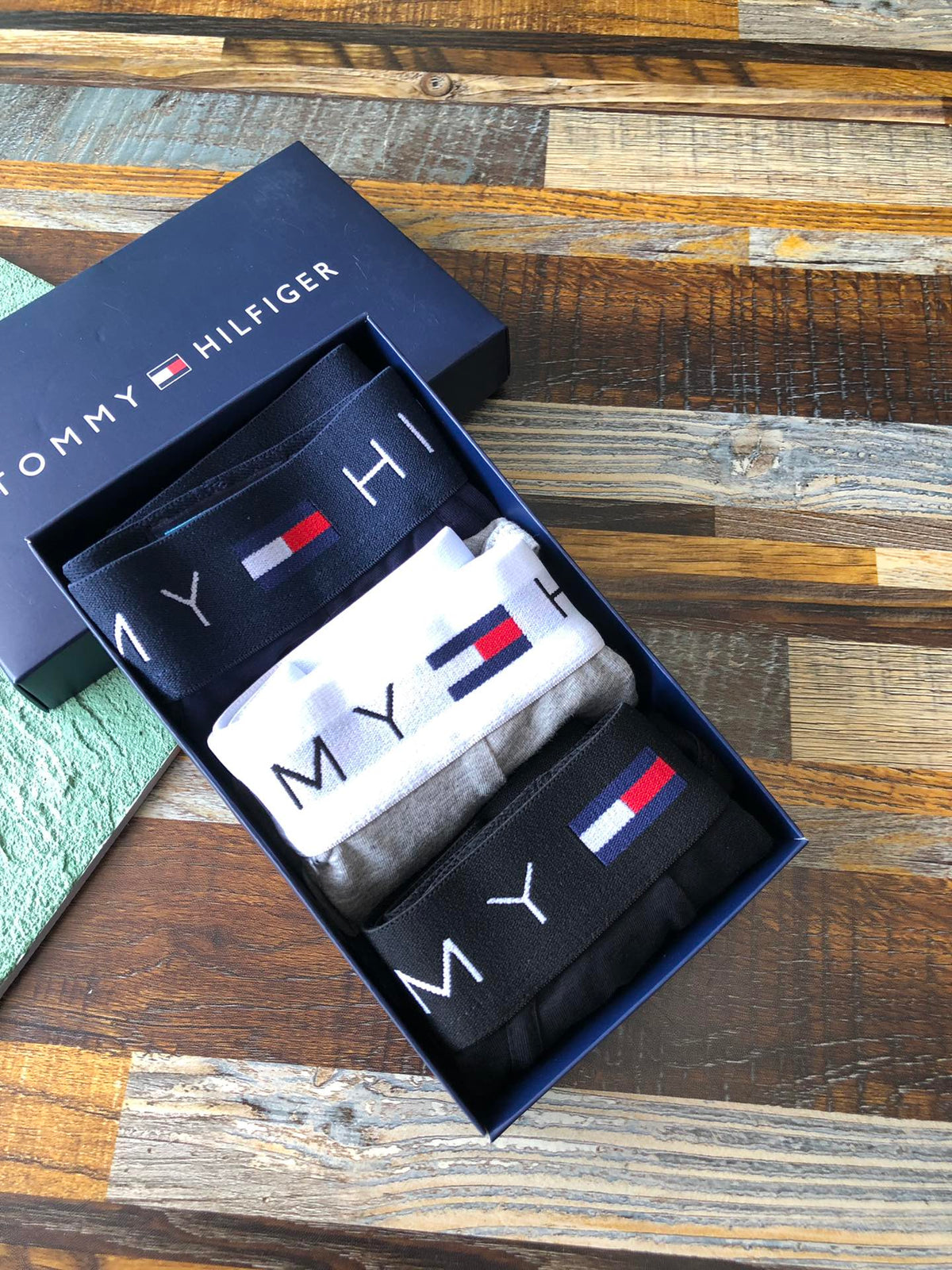 Tommy Hilfiger Flag-Colour Waistband Men's Briefs - 3-Piece Box