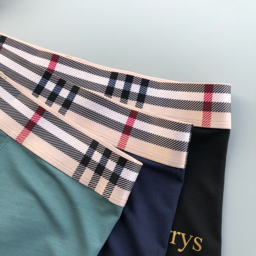 Burberry Contrast Wordmark Waistbands Men's Boxer Briefs - 3-Piece Box