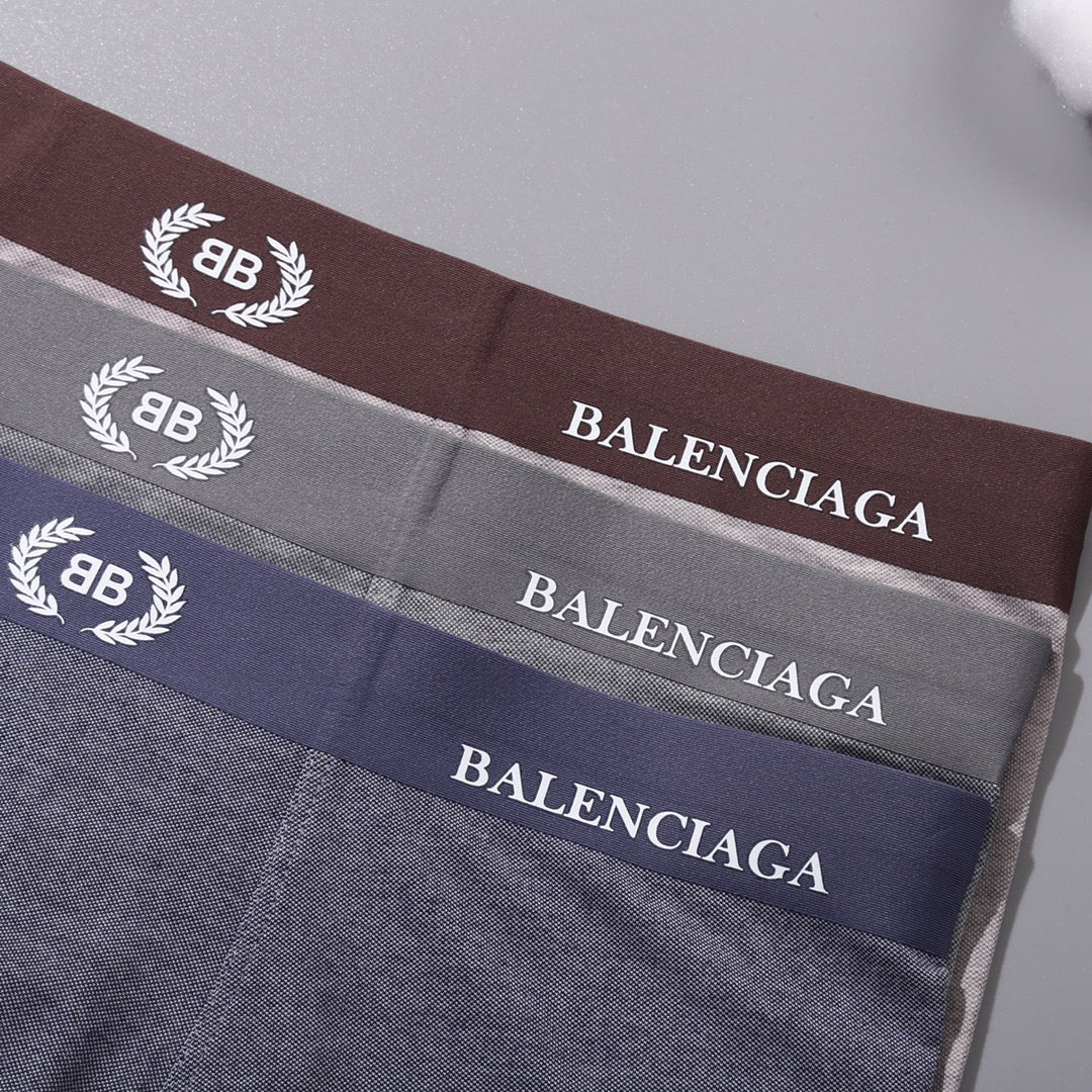 Balenciaga Clean Wordmark Waistbands Men's Boxer Briefs - 3-Piece Box