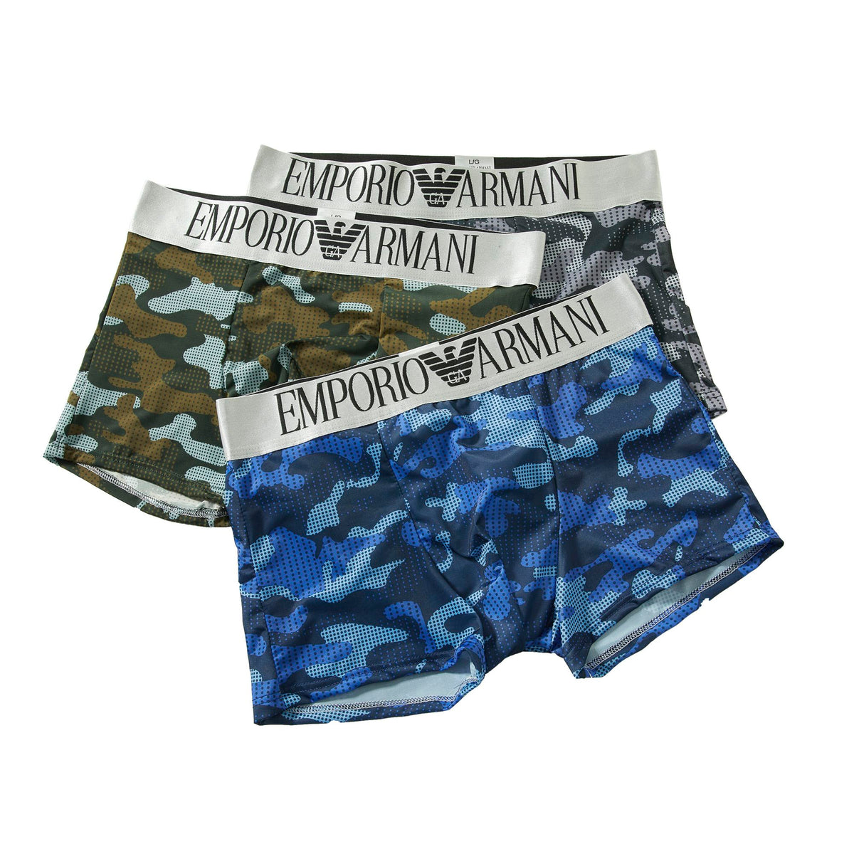 Armani Broad Logo Waistbands Men's Boxer Briefs - 3-Piece Box