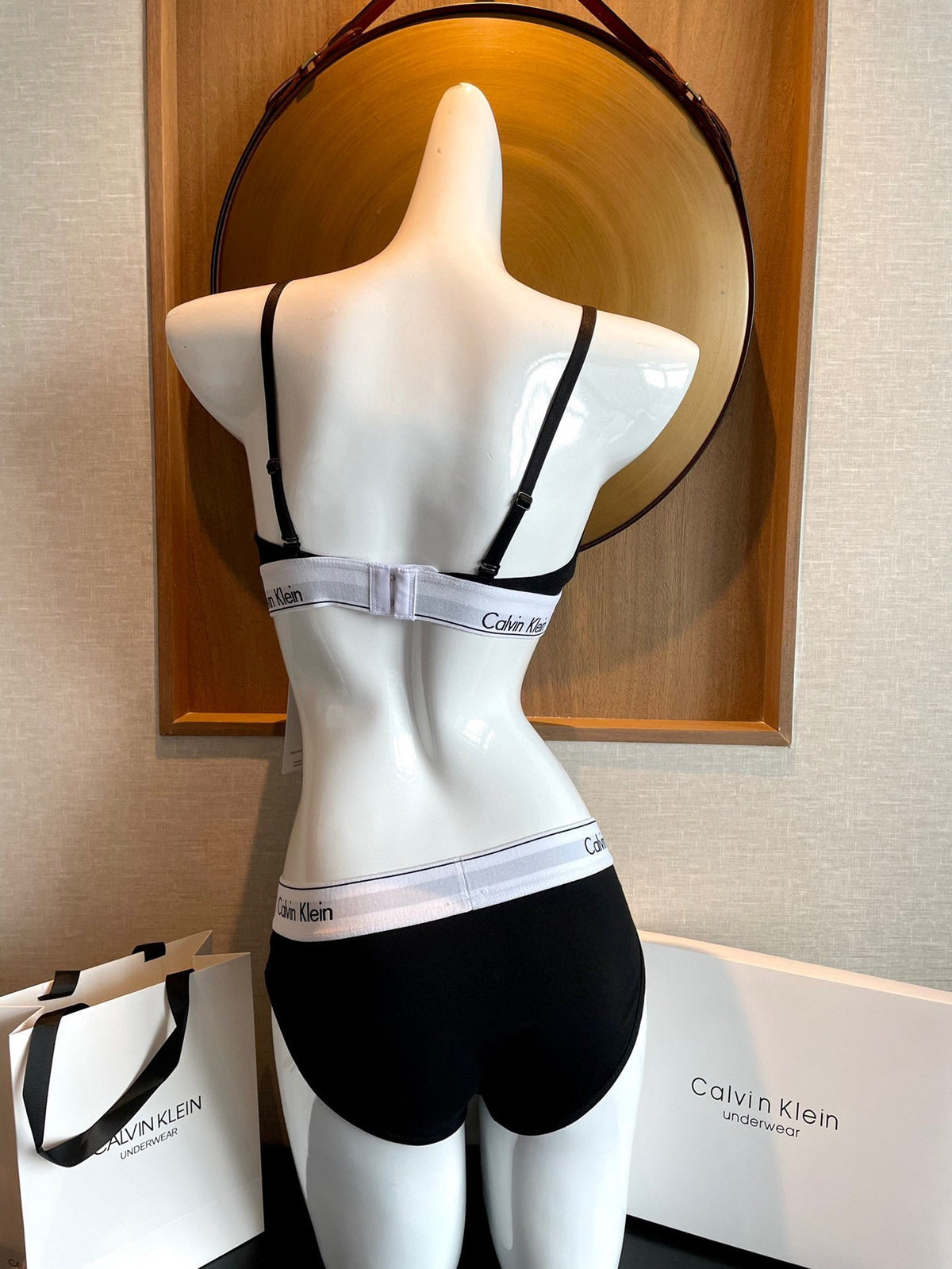 Calvin Klein Black Triangle Bra and Brief Set Women's Bra & Brief Set - 2-Piece Set