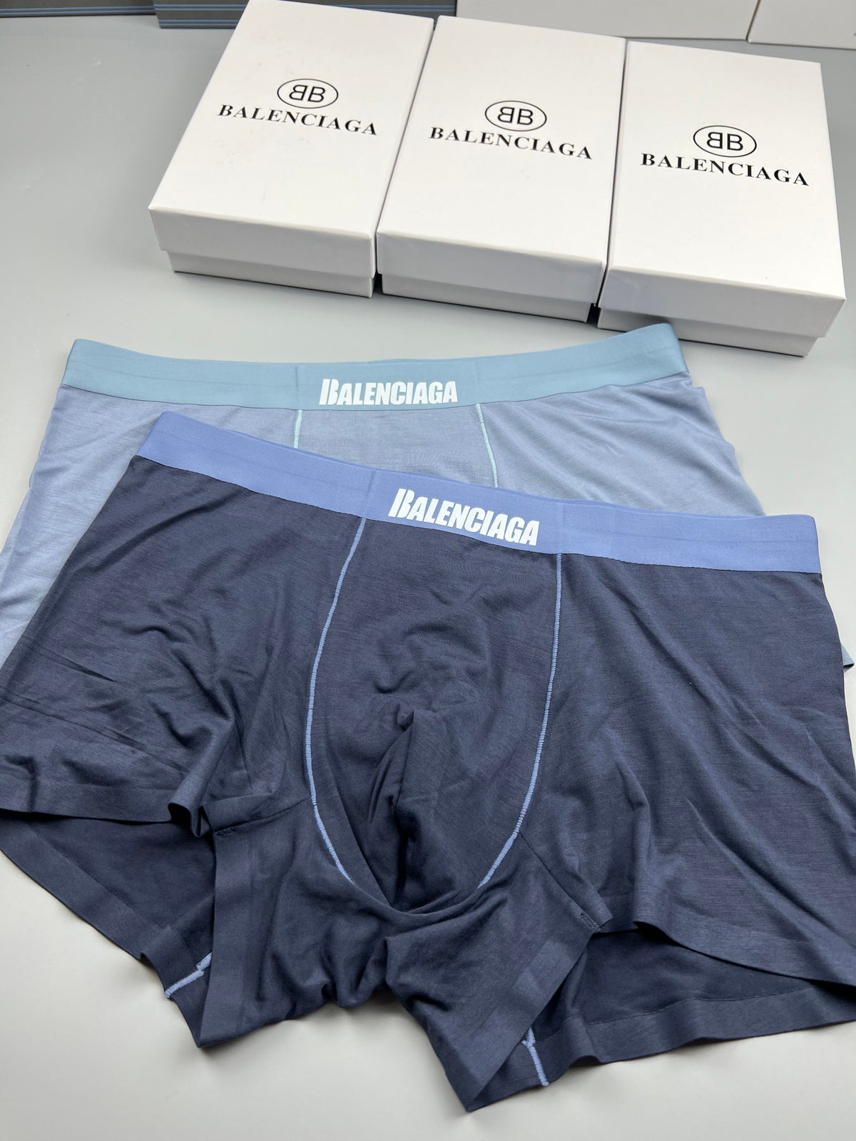 Balenciaga Modal Contrast Wordmark Waistbands Men's Boxer Briefs - 3-Piece Box