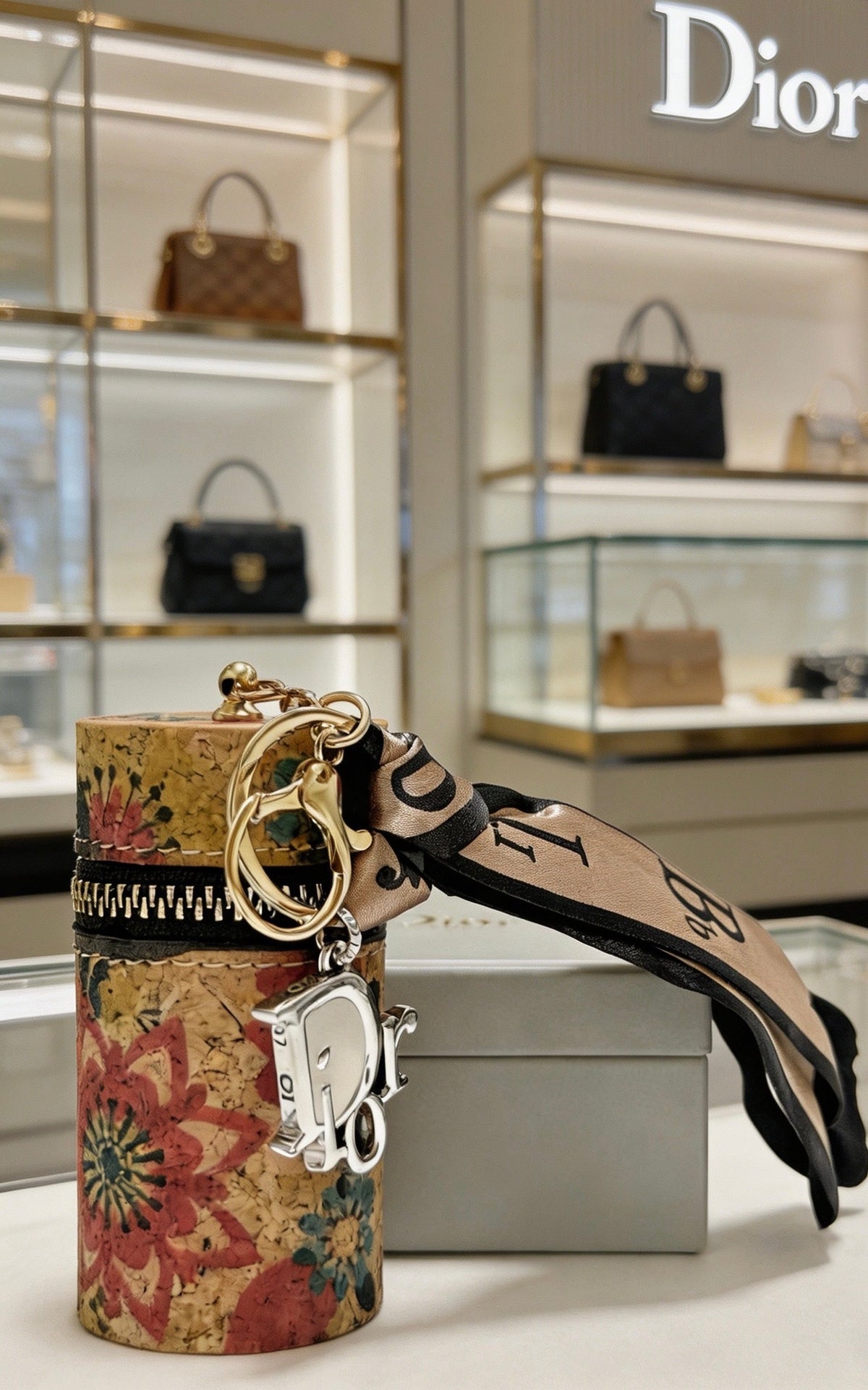 Martin Graham bag charm in polished metal-tone – side detail