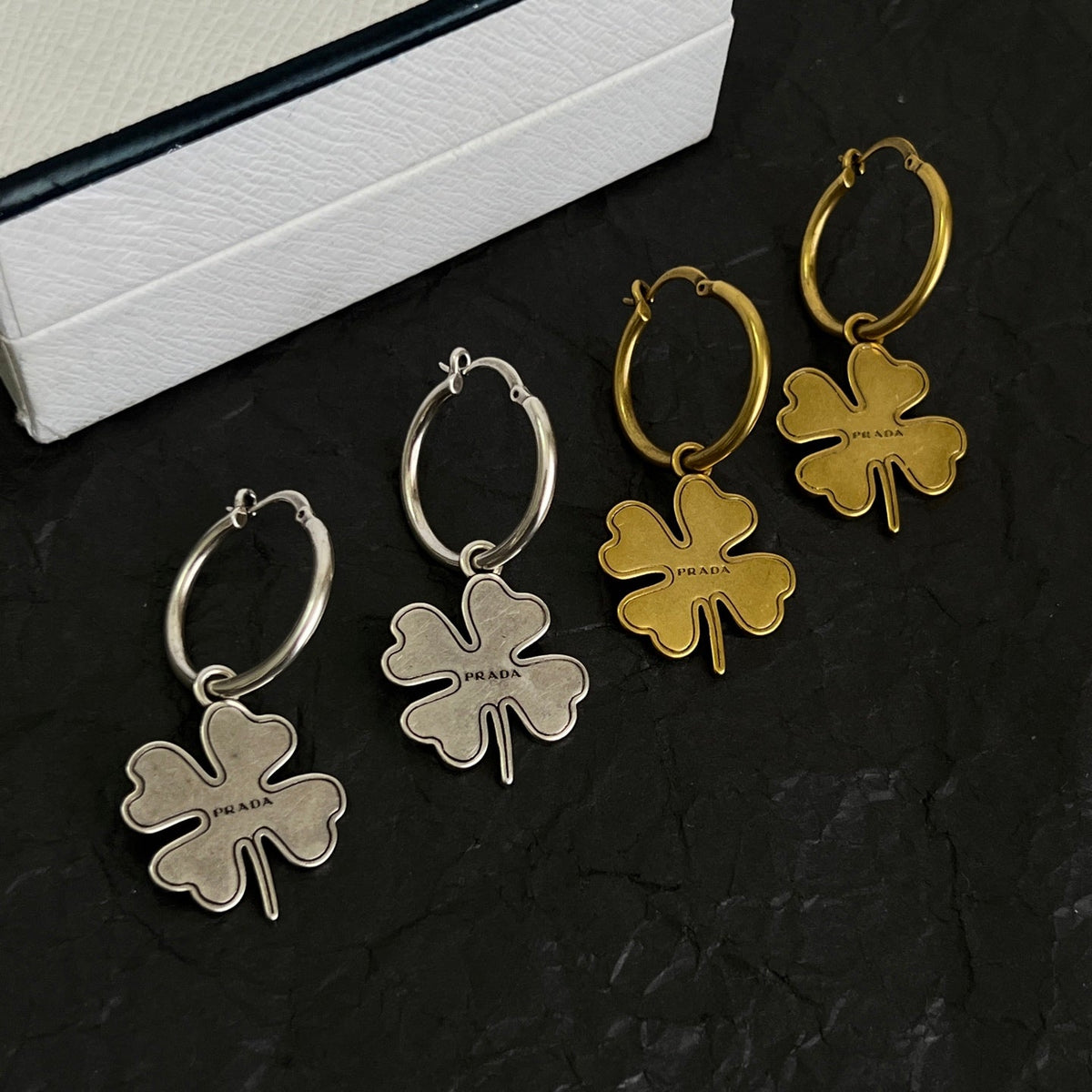 Martin Graham earrings in polished metal-tone – side detail