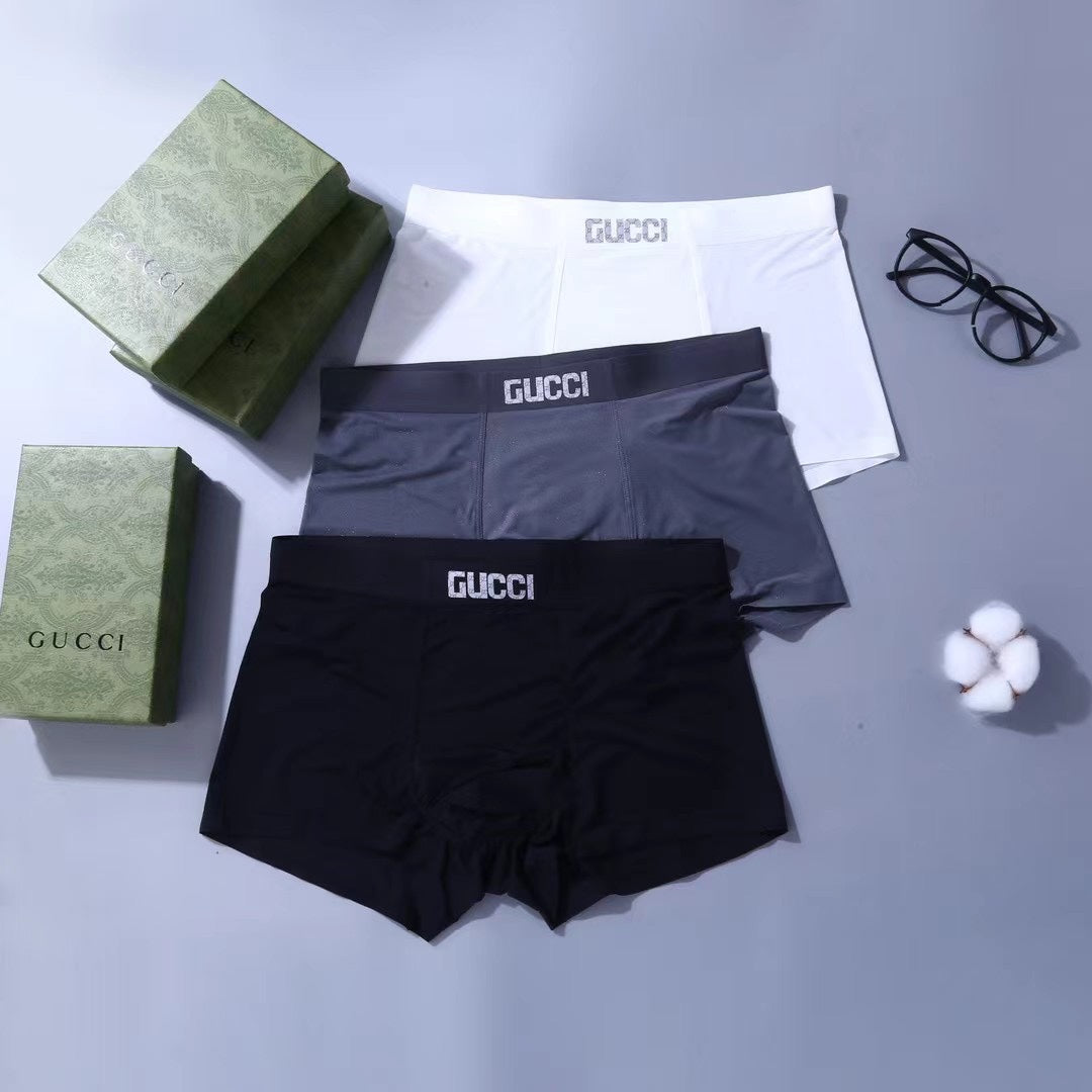 Gucci Clean Wordmark Waistbands Men's Boxer Briefs - 3-Piece Box
