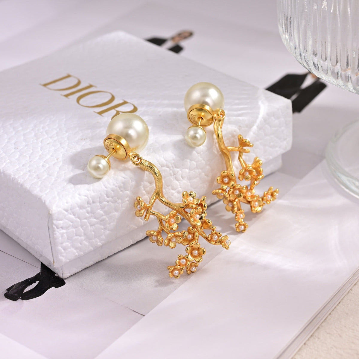 Martin Graham earrings in polished metal-tone – side detail