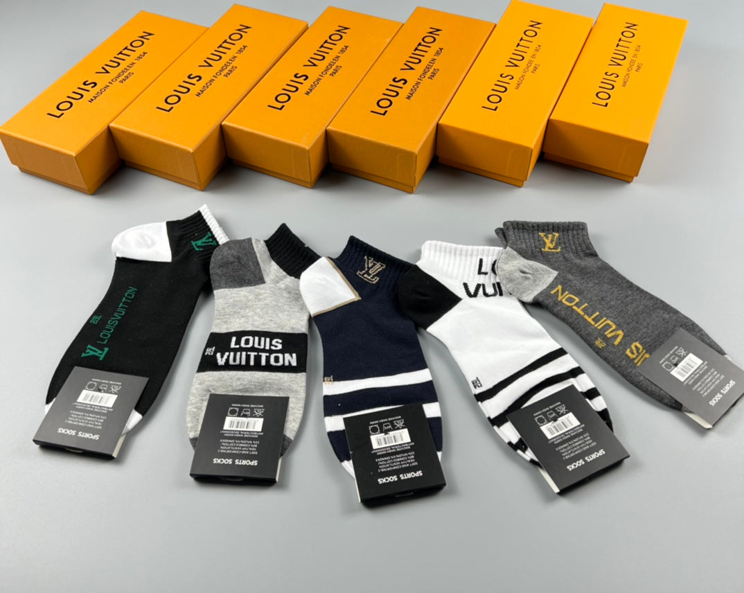 Louis Vuitton Logo Ankle Socks - Box of 5 Pairs