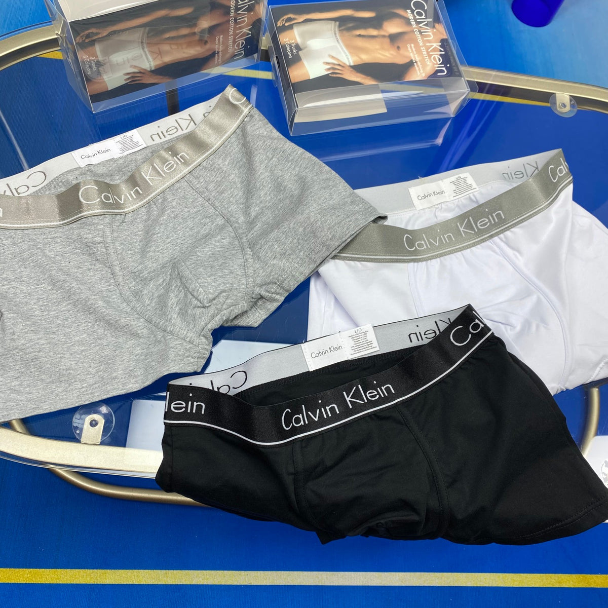 Calvin Klein Cotton Broad Logo Waistbands Men's Boxer Briefs - 3-Piece Box
