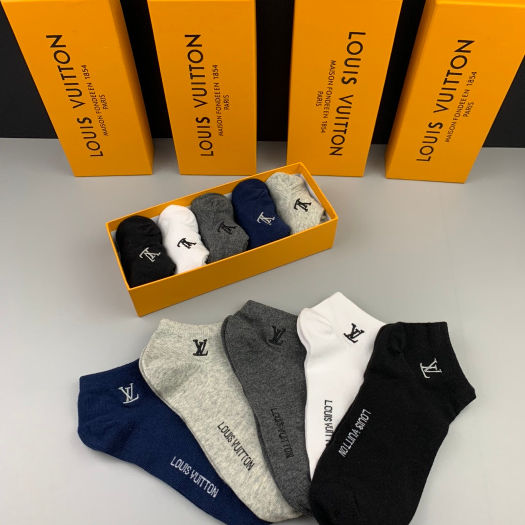 Louis Vuitton Cotton Ankle Socks - Box of 5 Pairs