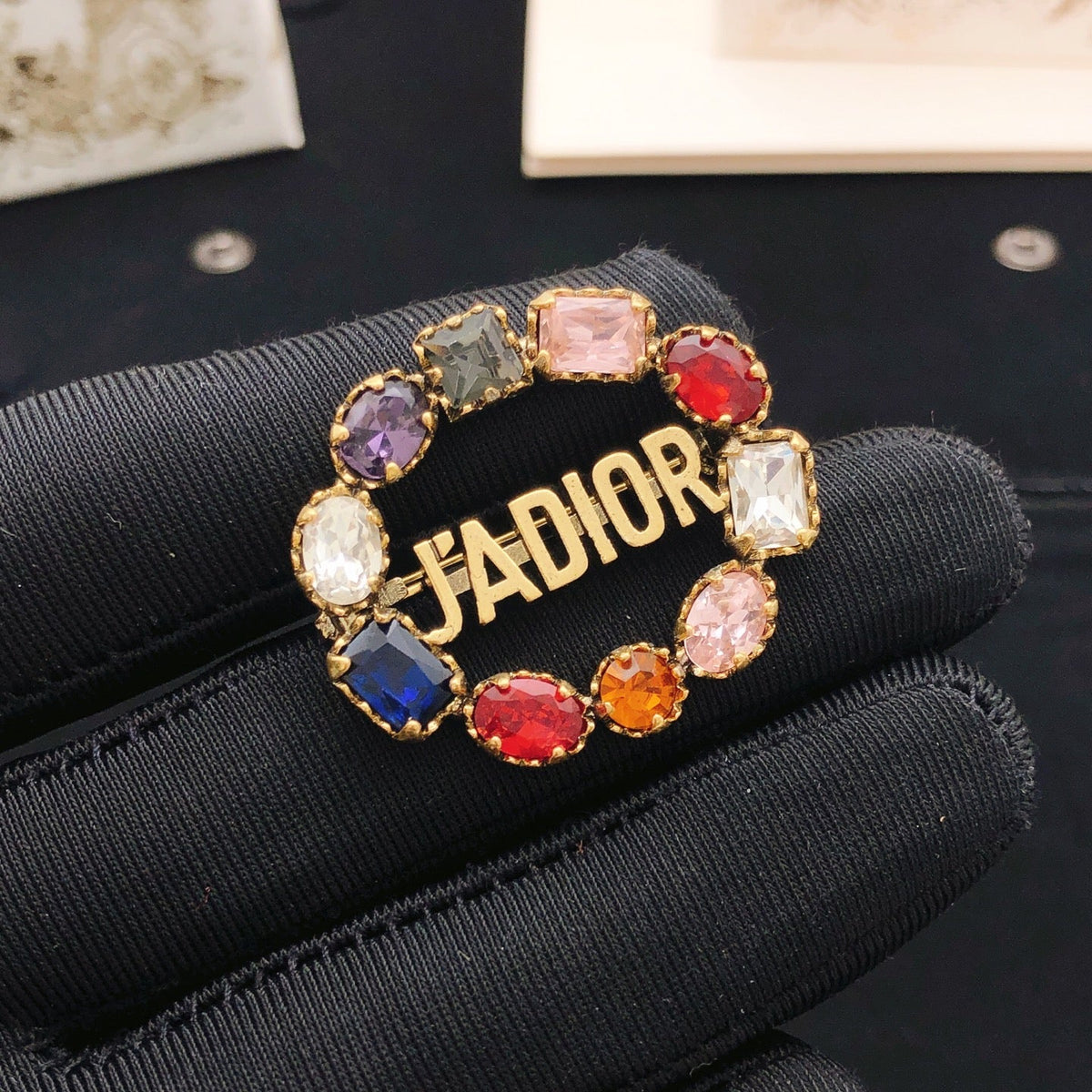 Martin Graham brooch in polished metal-tone – side detail