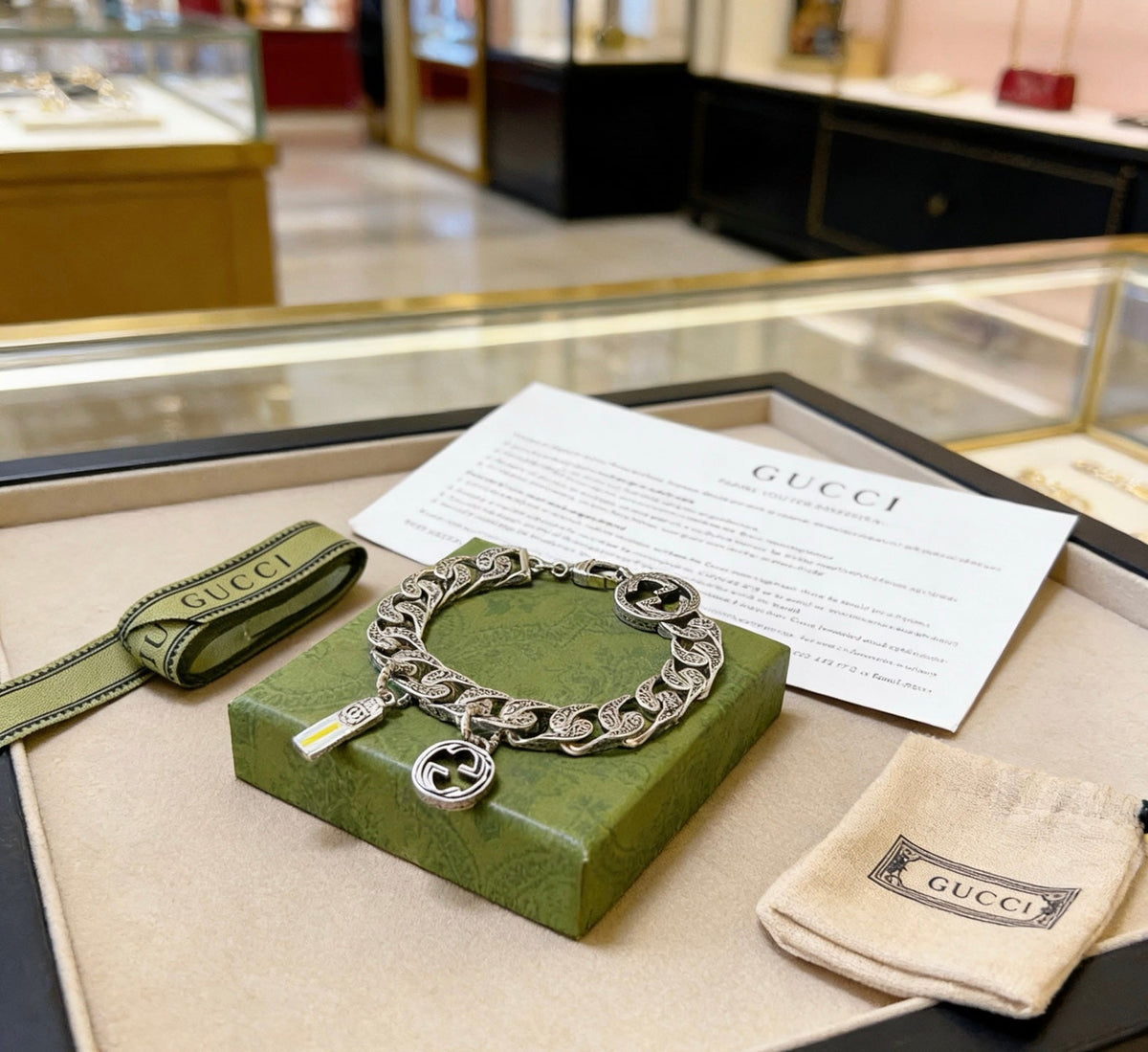 Martin Graham bracelet in polished metal-tone – side detail