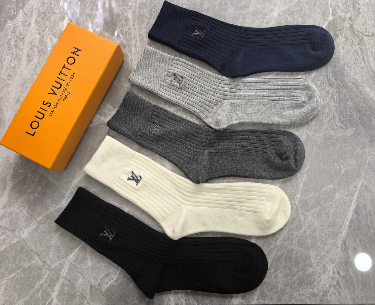 Louis Vuitton Cotton Crew Socks - 5-Pair Set