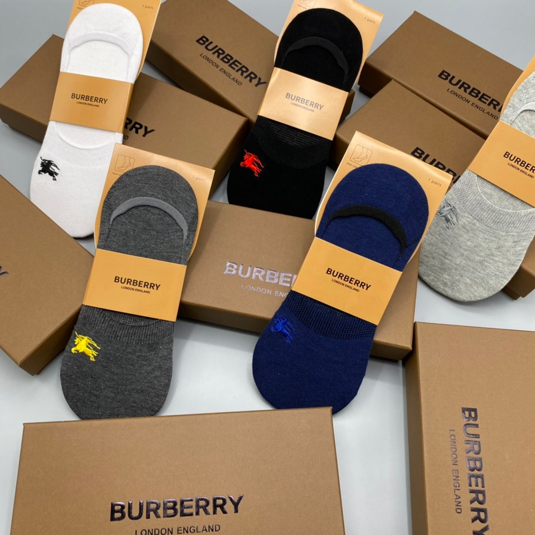 Burberry Heritage Crest No-Show Socks - Box of 5 Pairs