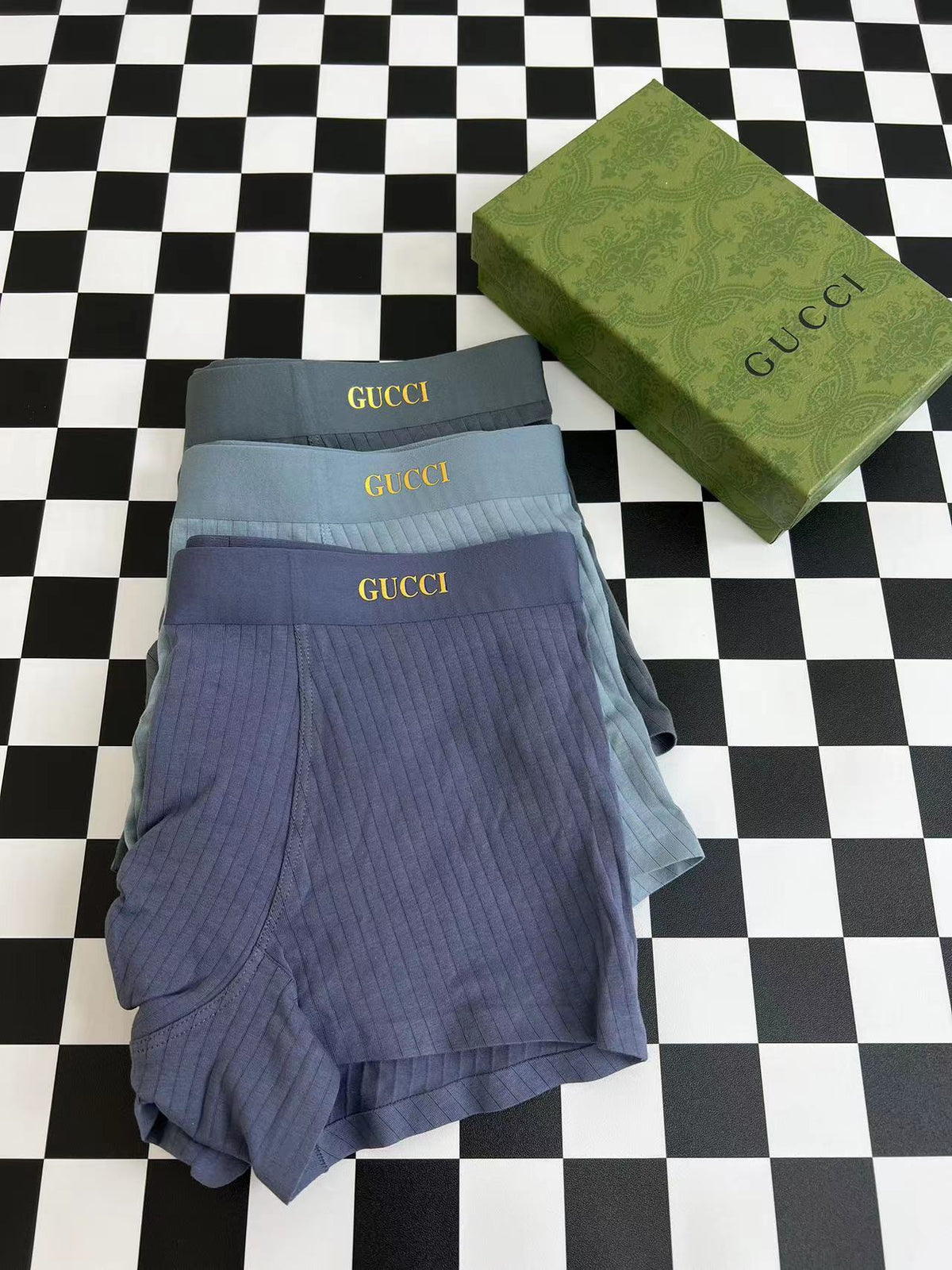 Gucci Gold-Tone Wordmark Men's Boxer Briefs - 3-Piece Box